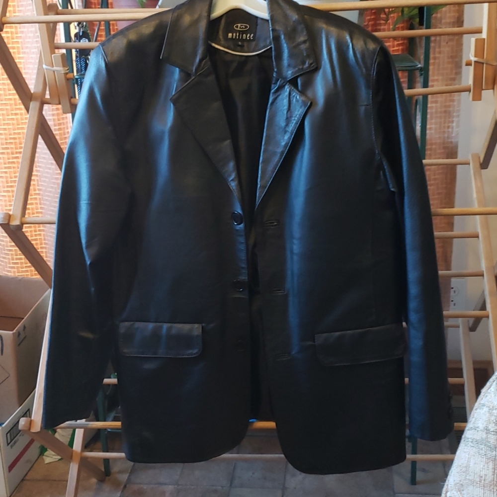 Leather 3 Button Blazer Dress/Casual sz S